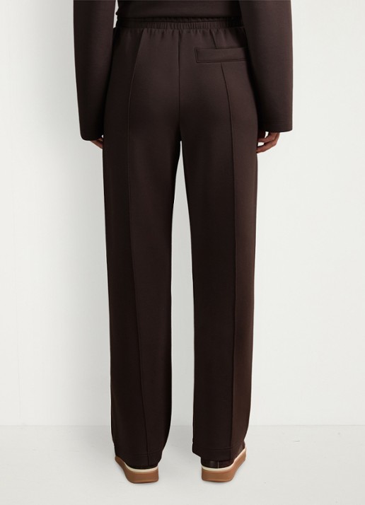Reiss Jemma high waist straight fit joggingbroek met steekzakken - achterkant 2 chocoladebruin