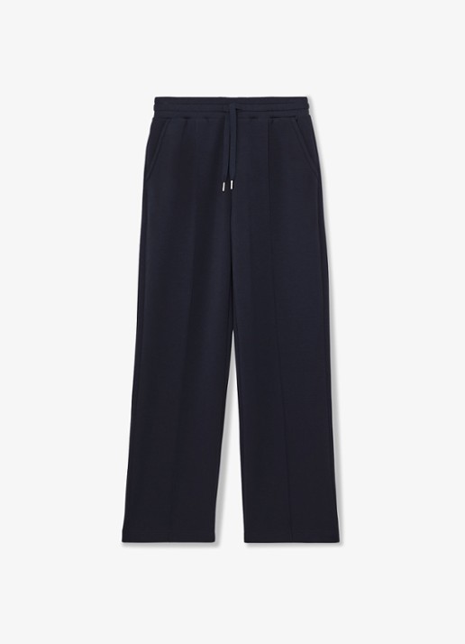 Reiss Jemma high waist straight fit joggingbroek met steekzakken - voorkant 3 donkerblauw