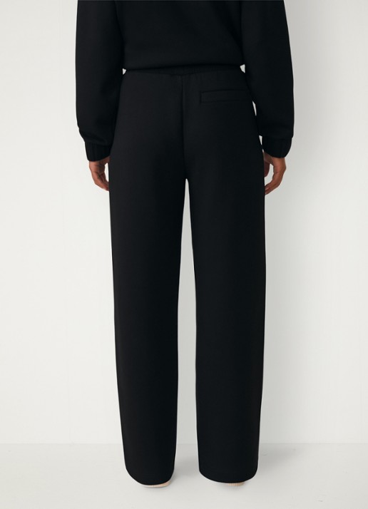 Reiss Jemma high waist straight fit joggingbroek met steekzakken - achterkant black / zwart