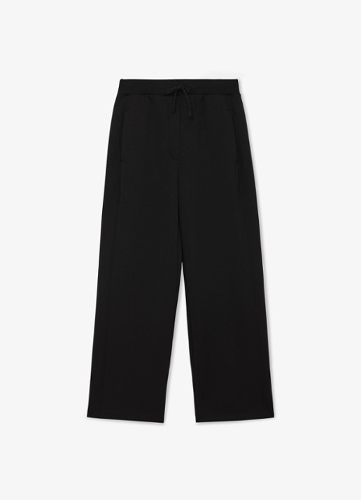Reiss Jemma high waist straight fit joggingbroek met steekzakken - voorkant 2 black / zwart