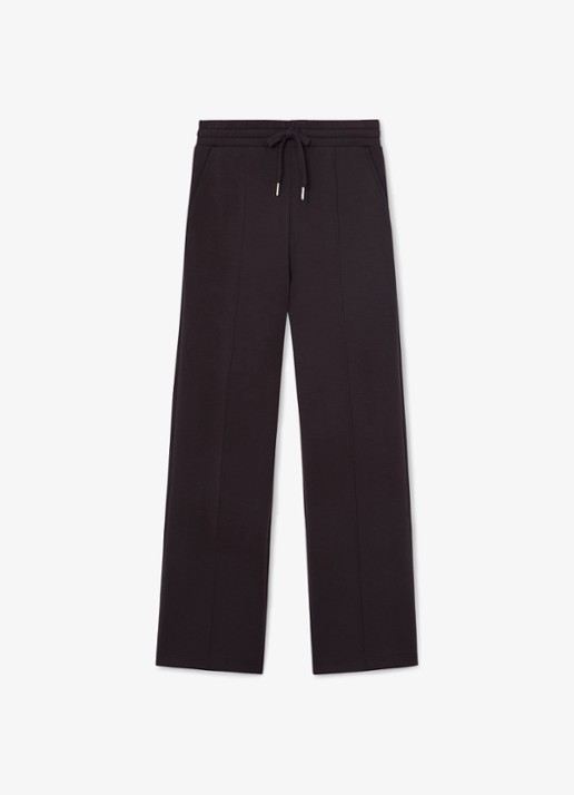 Reiss Jemma high waist straight fit joggingbroek met steekzakken - voorkant 6 aubergine
