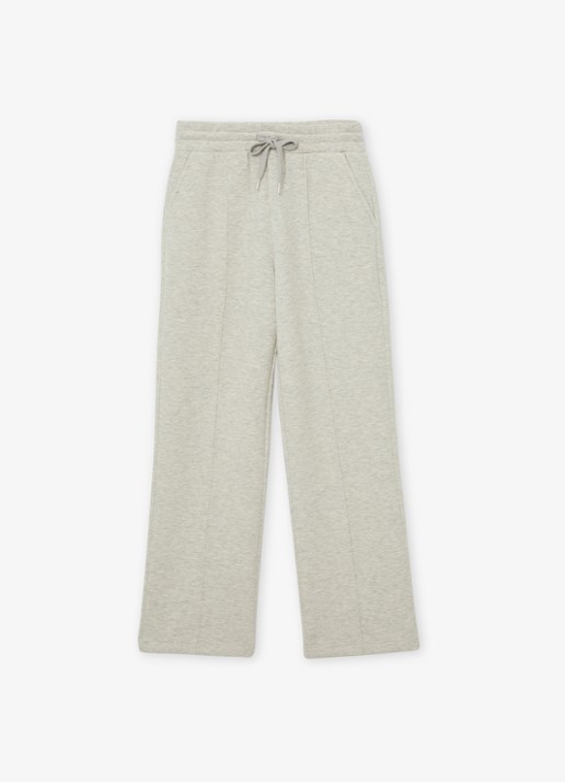 Reiss Jemma high waist wide fit joggingbroek met steekzakken - voorkant 2 grijs