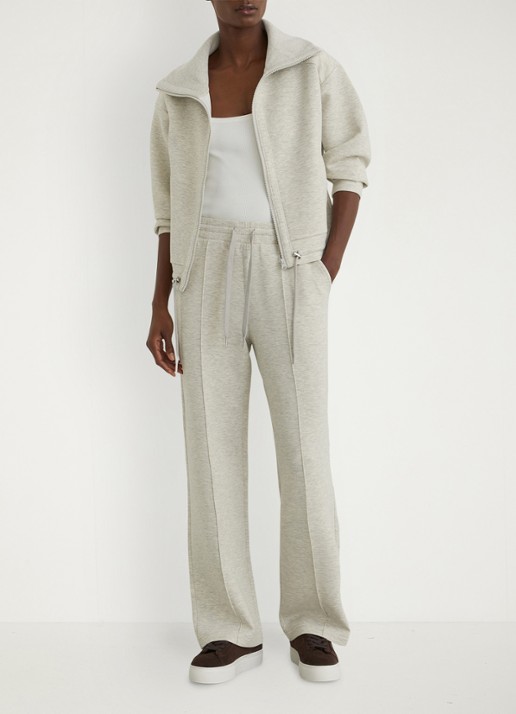 Reiss Jemma high waist wide fit joggingbroek met steekzakken - voorkant 3 grijs
