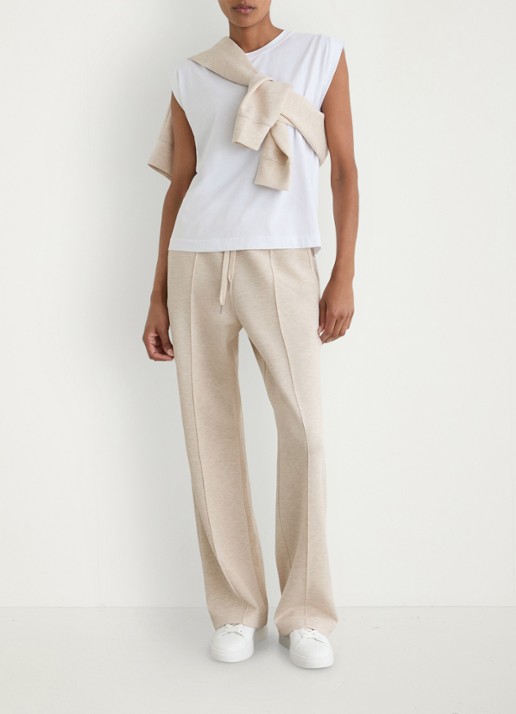 Reiss Jemma high waist wide fit joggingbroek met steekzakken - detail 4 beige