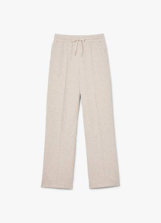 Reiss Jemma high waist wide fit joggingbroek met steekzakken - voorkant beige