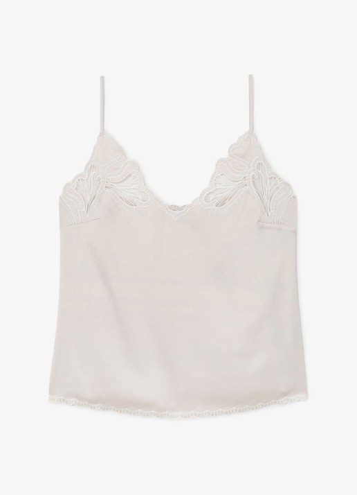 Reiss Joanie top met broderie - voorkant 2 neutral / beige