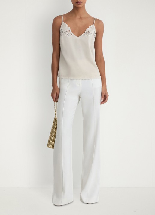 Reiss Joanie top met broderie - voorkant 3 neutral / beige