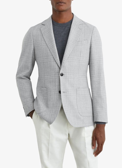 Reiss Joe single-breasted blazer in wolblend met ruitdessin