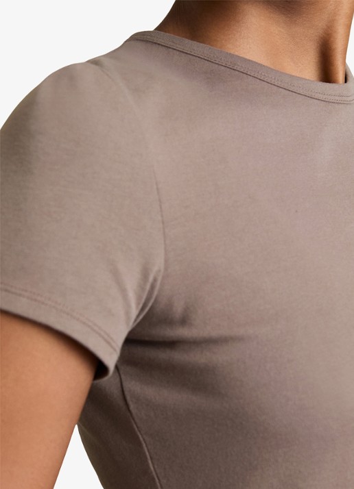 Reiss Jolie T-shirt met stretch - detail 3 zand