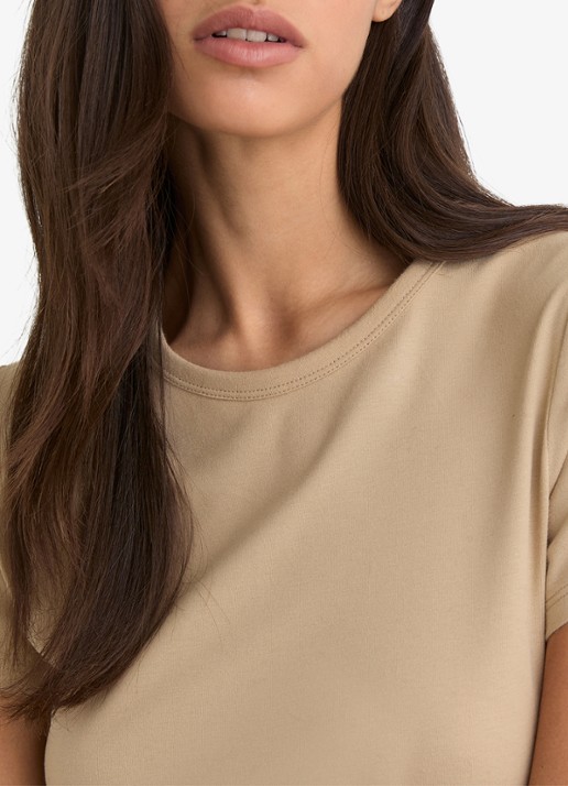 Reiss Jolie T-shirt met stretch - detail 2 camel