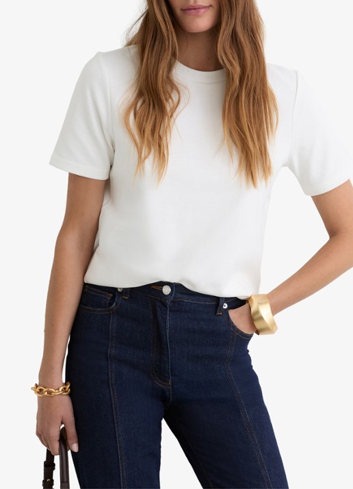 Reiss Josie T-shirt met ronde hals - detail 4 wit