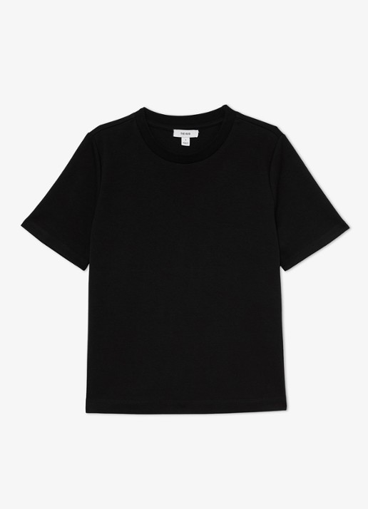 Reiss Josie T-shirt met ronde hals - voorkant 5 black / zwart