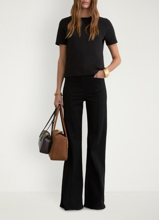 Reiss Josie T-shirt met ronde hals - voorkant 6 black / zwart