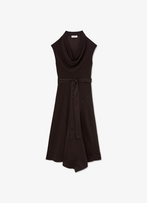 Reiss Justine midi jurk met strikceintuur