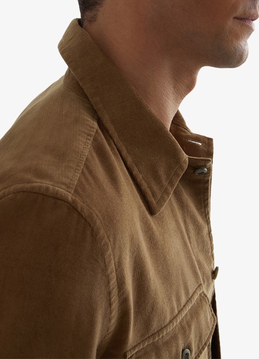 Reiss KAI Corduroy Twin-Pocket Overshirt - detail 3 beige