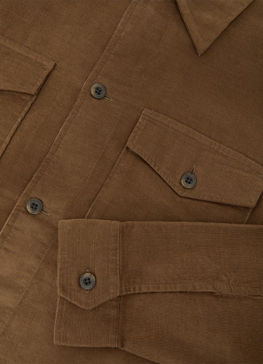 Reiss KAI Corduroy Twin-Pocket Overshirt - detail 5 beige