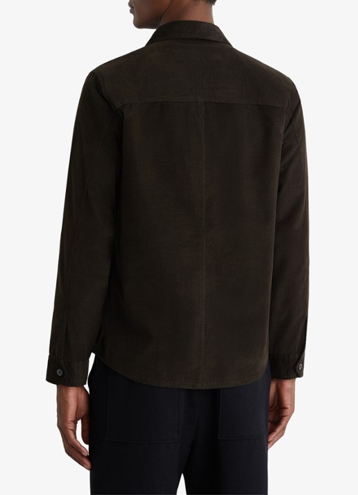Reiss KAI Corduroy Twin-Pocket Overshirt - achterkant 6 donkergroen