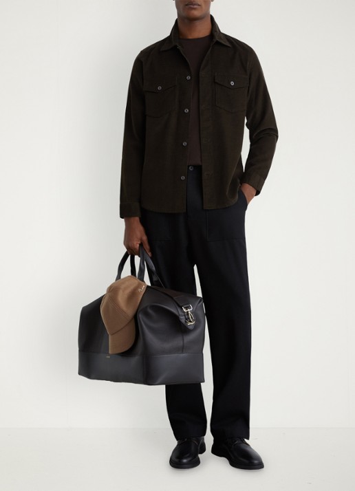 Reiss KAI Corduroy Twin-Pocket Overshirt - voorkant 2 donkergroen