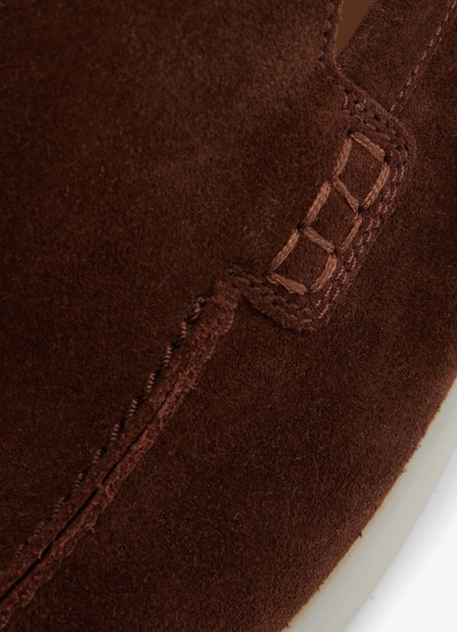 Reiss Kason loafer van suède - detail 3 donkerbruin