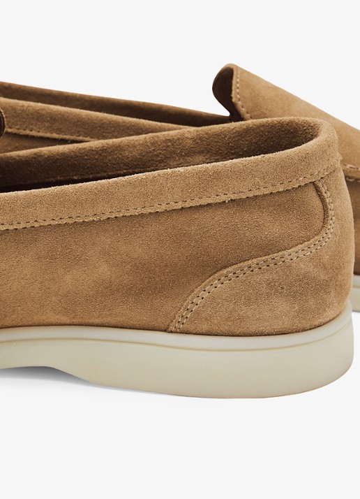 Reiss Kason loafers van suède - detail 4 stone / beige