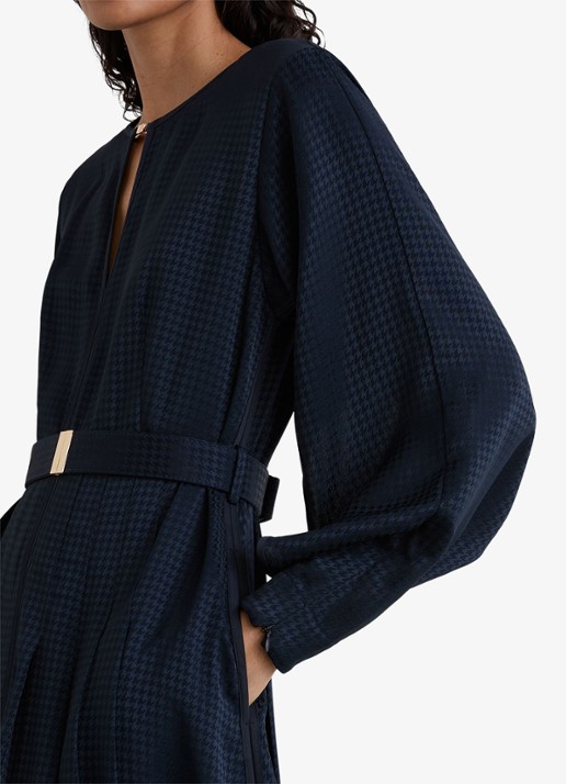 Reiss Kea midi jurk met ceintuur en plooidetail
