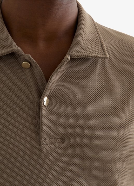 Reiss Kennedy regular fit polo met textuur - detail 5 camel