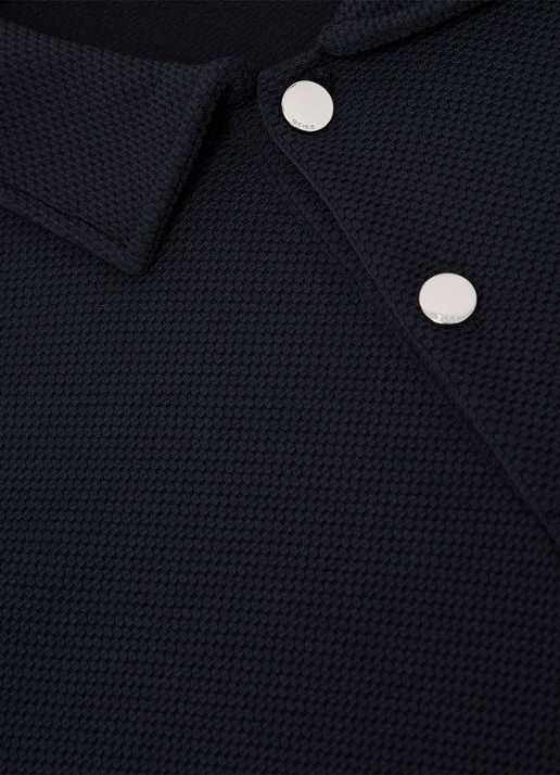 Reiss Kennedy regular fit polo met textuur - detail 5 donkerblauw