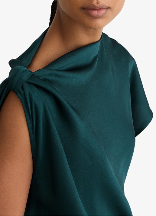 Reiss Kenzie asymmetrische gedrapeerde midi-jurk - detail 3 zeegroen