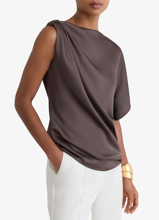 Reiss Kezia top van satijn met knoopdetail