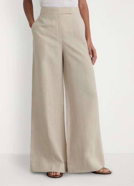 Reiss Kit high waist wide fit pantalon van linnen