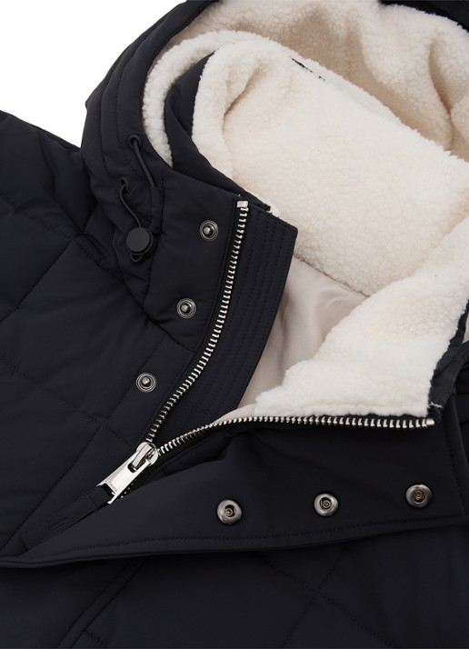 Reiss Klause puffer jas met quilt patroon en steekzakken - detail 4 navy / blauw