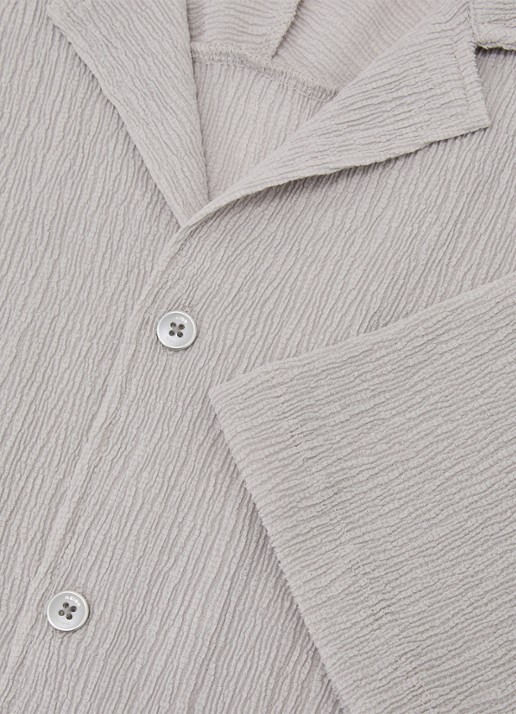 Reiss Knox overhemd met structuur - detail 3 grijs