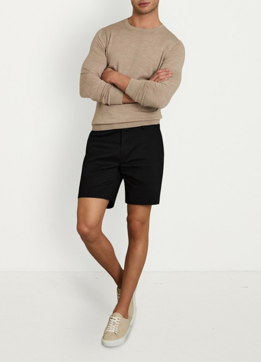 Reiss Korte broek met steekzakken - voorkant 2 black / zwart