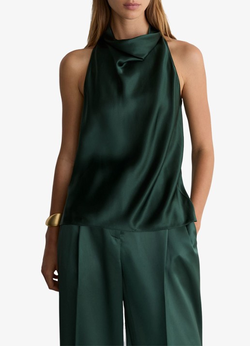 Reiss Kory top met watervalhals