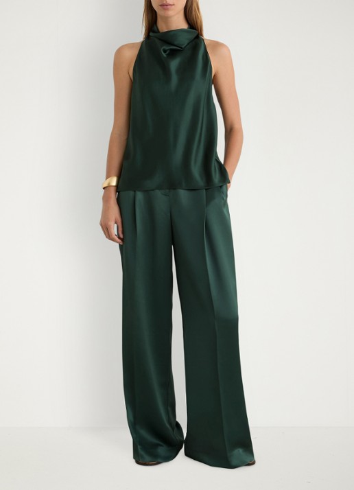 Reiss Kory top met watervalhals - voorkant 2 groen