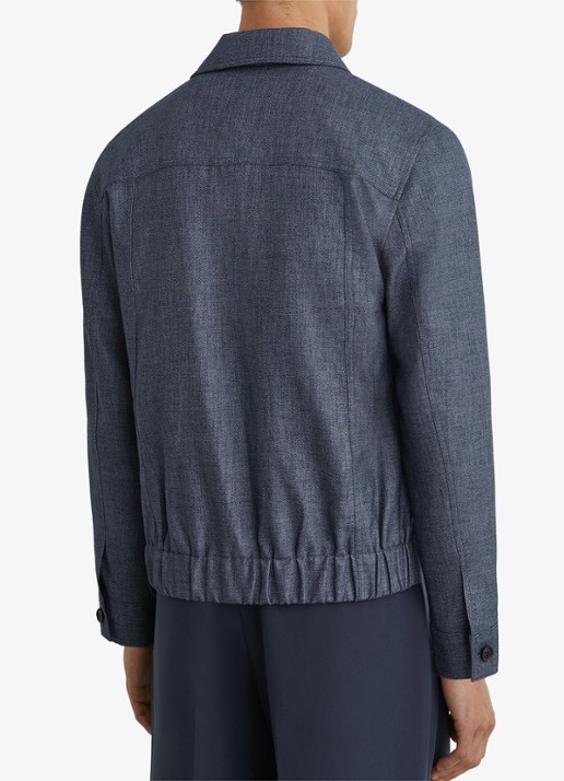 Reiss Lagos jack met klepzakken - achterkant 6 airforce blue / blauw