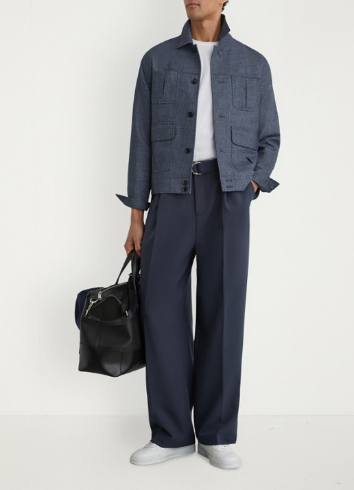 Reiss Lagos jack met klepzakken - voorkant 2 airforce blue / blauw