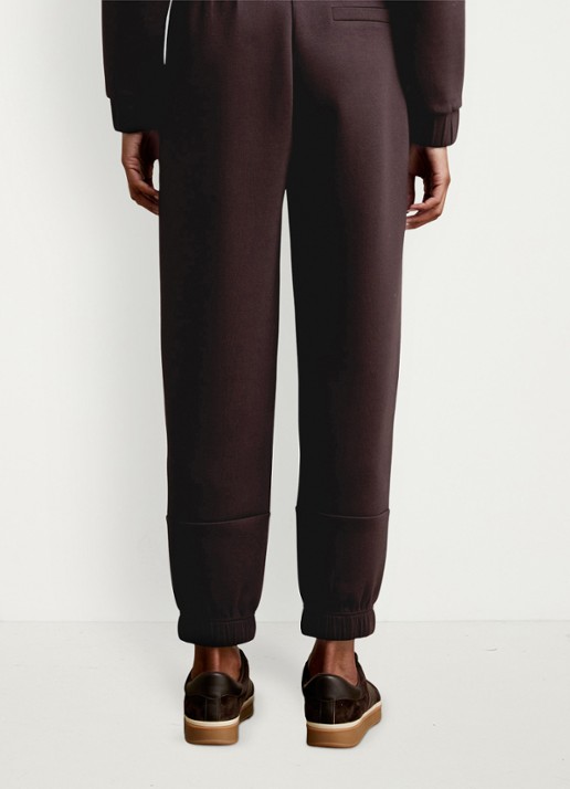 Reiss Laney mid waist tapered fit loungebroek met steekzakken - achterkant donkerbruin