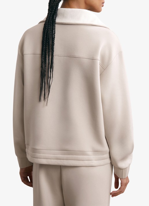 Reiss Laney sweater met halve rits - achterkant 6 beige