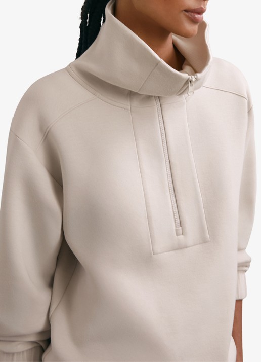 Reiss Laney sweater met halve rits - detail 2 beige