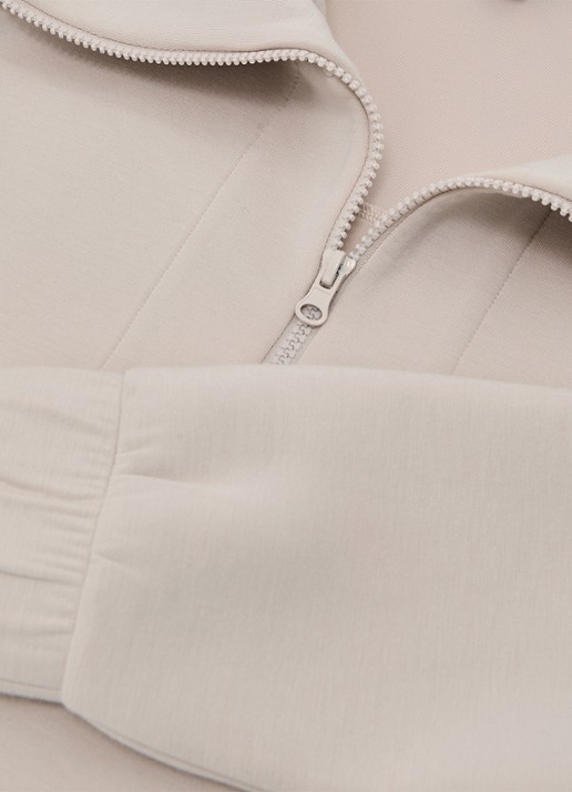 Reiss Laney sweater met halve rits - detail 3 beige