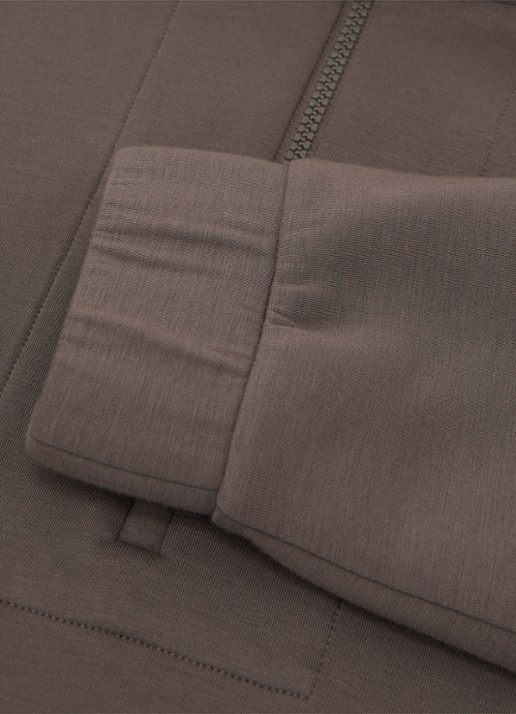 Reiss Laney sweater met halve rits - detail 6 bruin