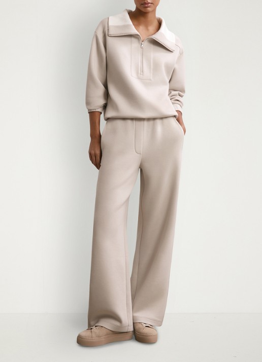 Reiss Laney wide fit joggingsbroek met steekzakken - voorkant 3 beige