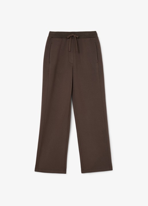 Reiss Laney wide fit joggingsbroek met steekzakken - voorkant donkerbruin