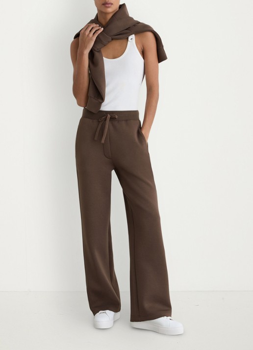 Reiss Laney wide fit joggingsbroek met steekzakken - voorkant 7 donkerbruin