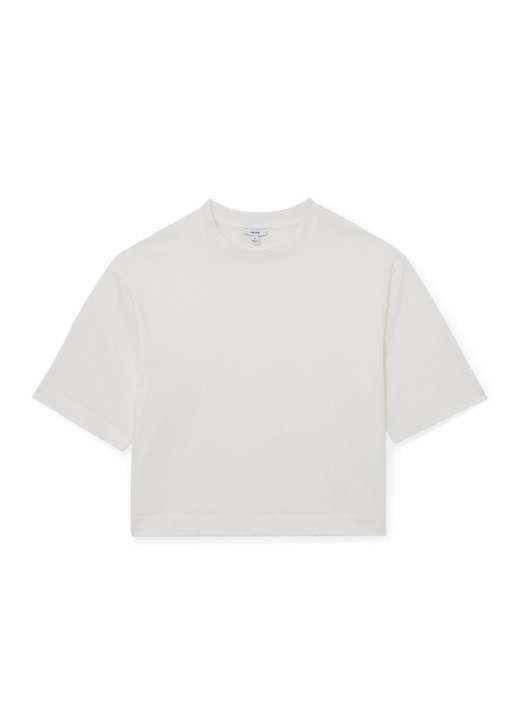 Reiss Lara oversized T-shirt  - voorkant 6 wit