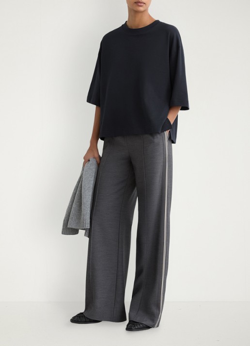 Reiss Lara oversized T-shirt  - voorkant 2 donkerblauw
