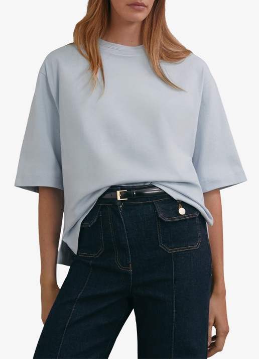 Reiss Lara oversized T-shirt  - detail 4 lichtblauw
