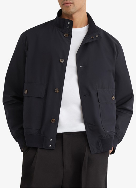 Reiss Latent bomberjack met steekzakken - detail 2 navy / blauw