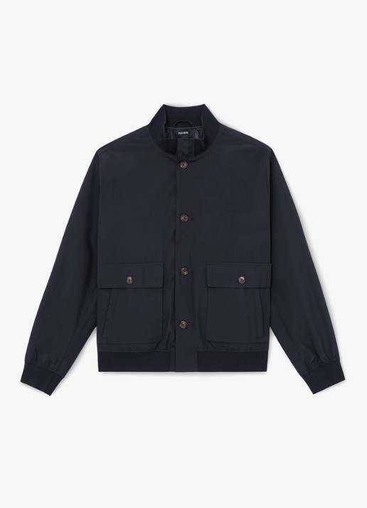 Reiss Latent bomberjack met steekzakken - voorkant 5 navy / blauw